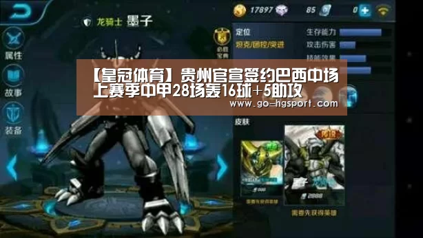 【皇冠体育】贵州官宣签约巴西中场 上赛季中甲28场轰16球+5助攻(图1) 皇冠体育